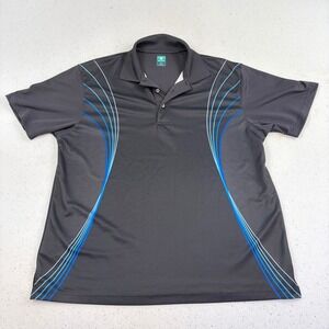 Pro Tour Mens Golf Polo Black Blue‎ Graphic Performance Shirt Athletic XL